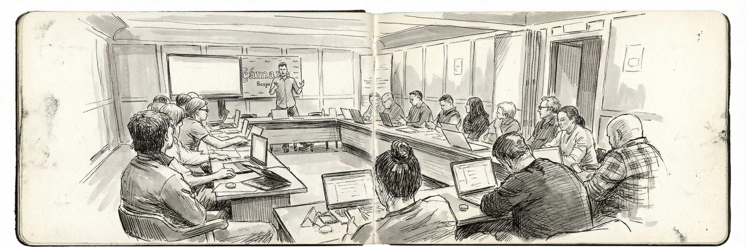 grupo trabajo personas ordenador